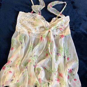 Floral Lace Trim Babydoll(Very Well Preserved)